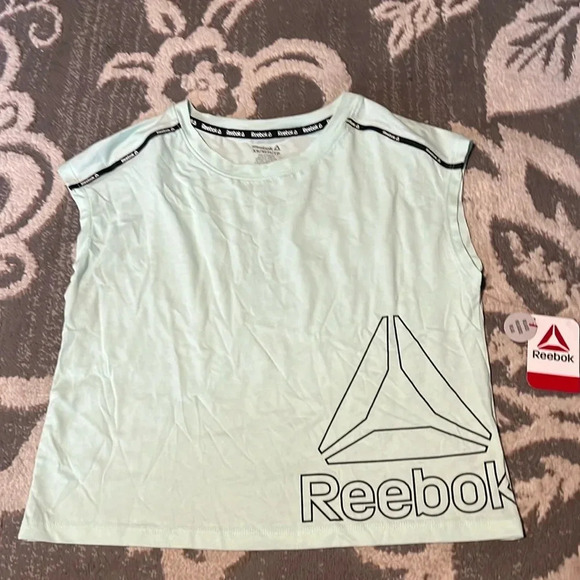 Reebok sleeveless t shirt. NWT. Size XS mint green. Work out wear. - Picture 1 of 4